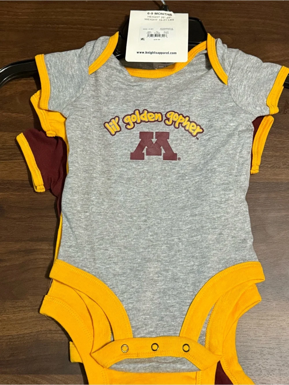 New university of Minnesota onesie set